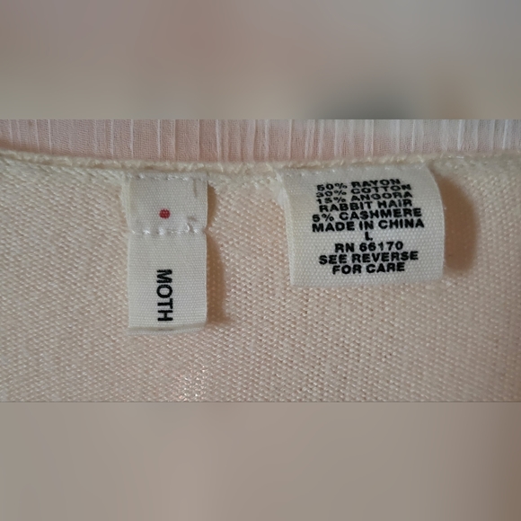 Ivory Ruffle-Trimed Cardigan - L - Picture 2 of 4